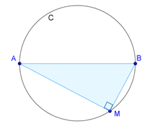 triangle rectangle inscrit dans un cercle