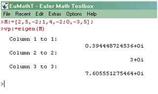 valeurs propres sur Euler